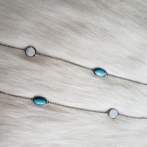 LOFT Turquoise & Mother-of-Pearl Necklace - Picture 7 of 7